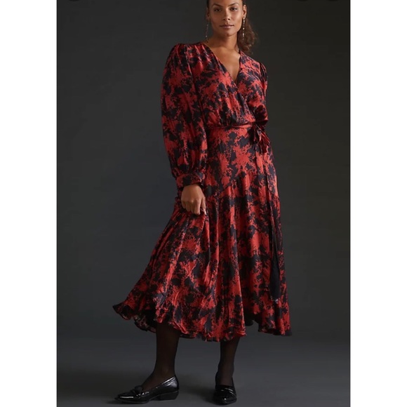 Anthropologie x Caballero silk wrap dress - Picture 4 of 8